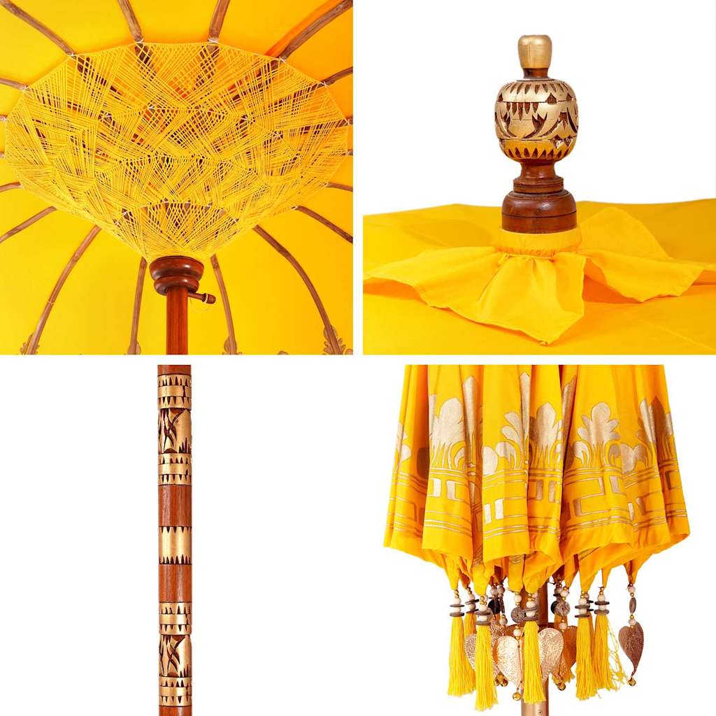 Balinesisk Parasol Gul 125 x 125 x 260 cm