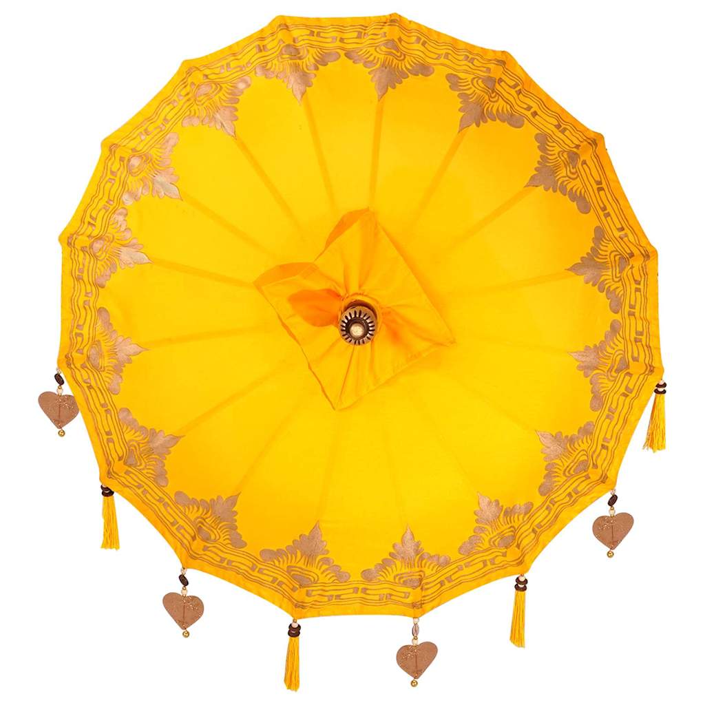 Balinesisk Parasol Gul 125 x 125 x 260 cm