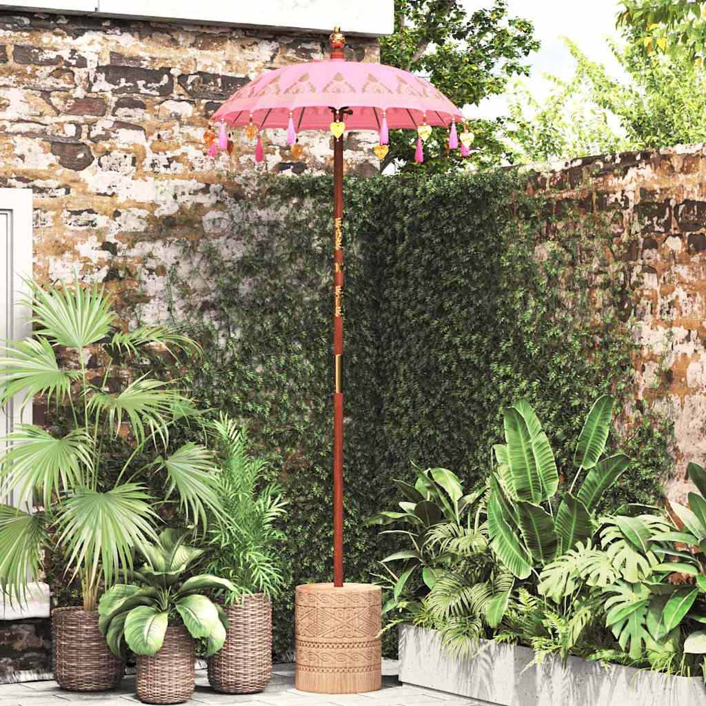 Balinesisk Parasol Lyserød 125 x 125 x 260 cm