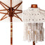 Makrame Parasol Creme 252.5 x 252.5 x 260 cm Bomuld og Teaktræ