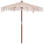 Makrame Parasol Creme 252.5 x 252.5 x 260 cm Bomuld og Teaktræ