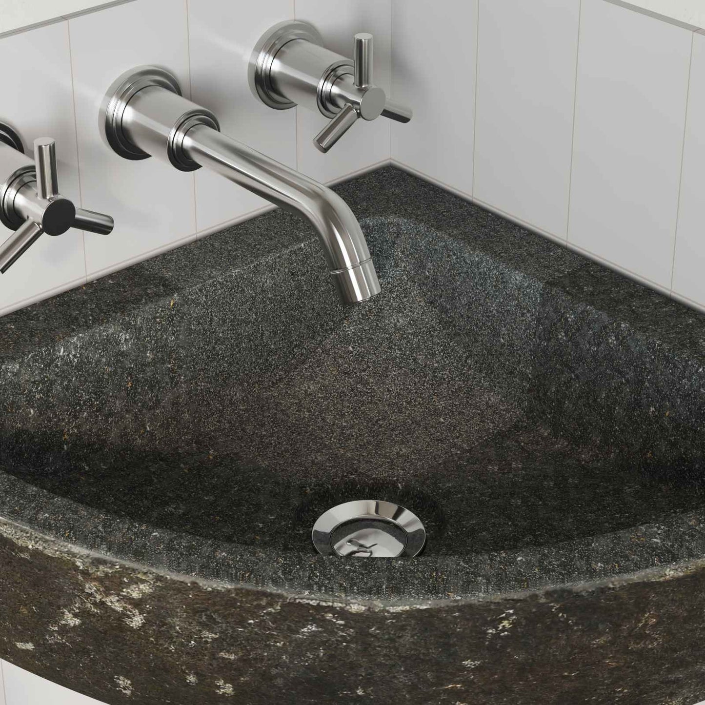 Vask Grå (38-45) x (38-45) x 12 cm Flodsten