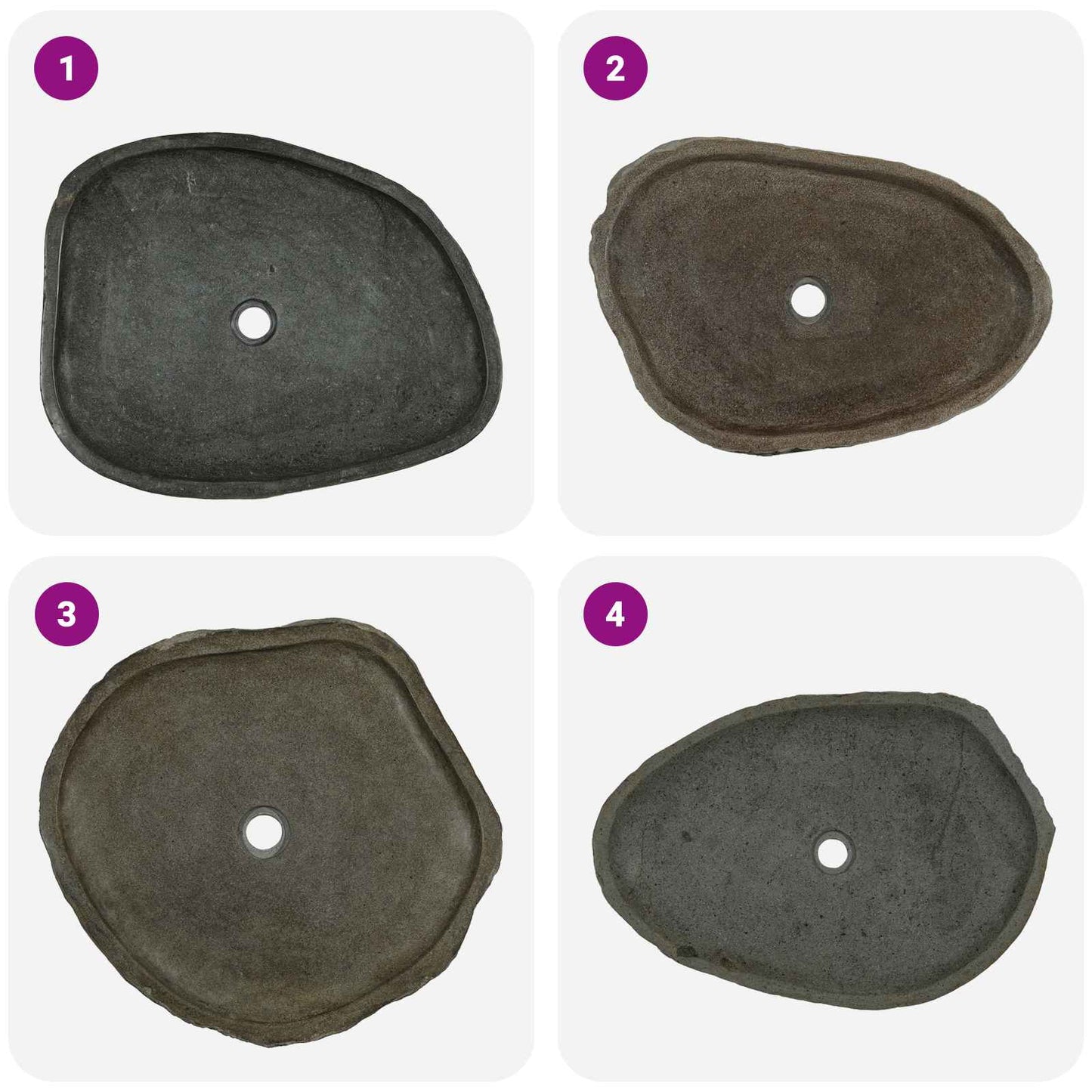 Vask Basin Grå 65 x 50 x 6 cm River Stone