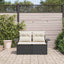 Havemøbelsofa med pude Sort 141 x 62 x 69cm polyrattan