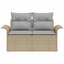 Havemøbelsofa med pude Beige 141 x 62 x 69cm polyrattan