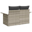 Havemøbelsofa med pude Lysegrå 141 x 62 x 69cm polyrattan