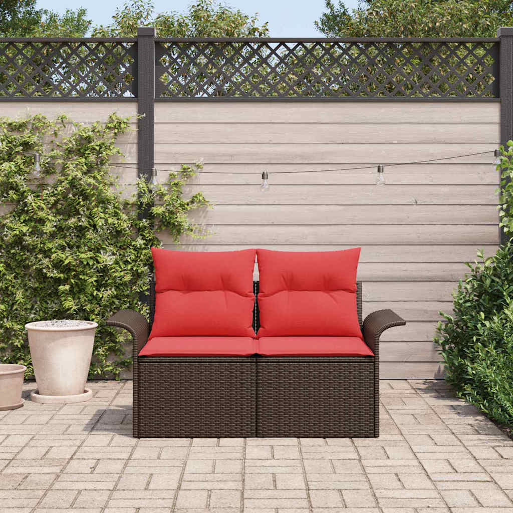 Havemøbelsofa med pude 141 x 62 x 69 cm polyrattan