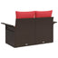 Havemøbelsofa med pude 141 x 62 x 69 cm polyrattan