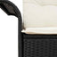 Havemøbelsofa med pude Sort 141 x 62 x 69cm polyrattan
