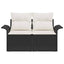 Havemøbelsofa med pude Sort 141 x 62 x 69cm polyrattan