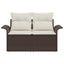 Havemøbelsofa med pude Brun 141 x 62 x 69cm polyrattan