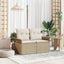 Havemøbelsofa med pude Beige 141 x 62 x 69cm polyrattan