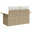 Havemøbelsofa med pude Beige 141 x 62 x 69cm polyrattan