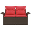 Havemøbelsofa med pude 141 x 62 x 69 cm polyrattan