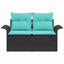 Havemøbelsofa med pude 141 x 62 x 69 cm polyrattan