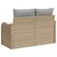 Havemøbelsofa med pude Beige 121 x 62 x 69cm polyrattan