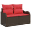Havemøbelsofa med pude 121 x 62 x 69 cm polyrattan