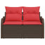 Havemøbelsofa med pude 121 x 62 x 69 cm polyrattan