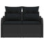 Havemøbelsofa med pude Sort 121 x 62 x 69cm polyrattan