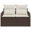 Havemøbelsofa med pude Brun 121 x 62 x 69cm polyrattan