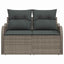 Havemøbelsofa med pude Grå 121 x 62 x 69cm polyrattan