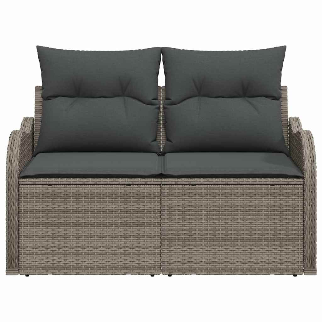 Havemøbelsofa med pude Grå 121 x 62 x 69cm polyrattan