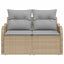 Havemøbelsofa med pude Beige 121 x 62 x 69cm polyrattan