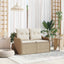 Havemøbelsofa med pude Beige 121 x 62 x 69cm polyrattan