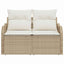 Havemøbelsofa med pude Beige 121 x 62 x 69cm polyrattan