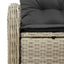 Havemøbelsofa med pude Lysegrå 121 x 62 x 69cm polyrattan