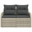 Havemøbelsofa med pude Lysegrå 121 x 62 x 69cm polyrattan