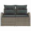 Havemøbelsofa med pude Grå 124 x 62 x 69cm polyrattan
