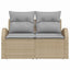 Havemøbelsofa med pude Beige 124 x 62 x 69cm polyrattan