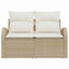 Havemøbelsofa med pude Beige 124 x 62 x 69cm polyrattan
