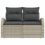 Havemøbelsofa med pude Lysegrå 124 x 62 x 69cm polyrattan