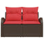 Havemøbelsofa Brun 124 x 62 x 85cm polyrattan