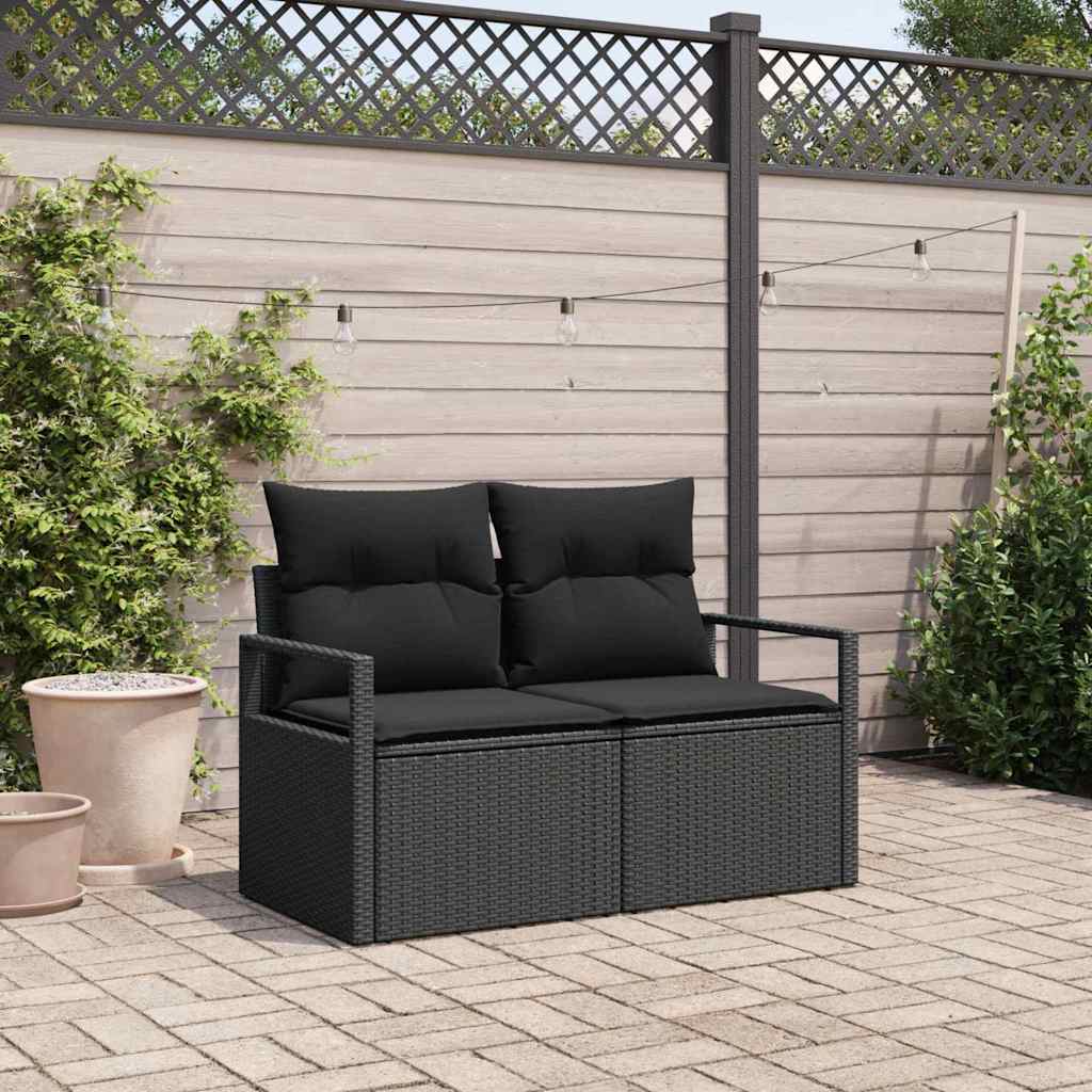 Havemøbelsofa med pude 120 x 62 x 69 cm polyrattan billede