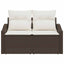 Havemøbelsofa med pude 123 x 62 x 69 cm polyrattan