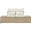 Havemøbelsofa med pude Beige 184 x 62 x 69 cm polyrattan