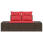 Havemøbelsofa med pude 184 x 62 x 69 cm polyrattan