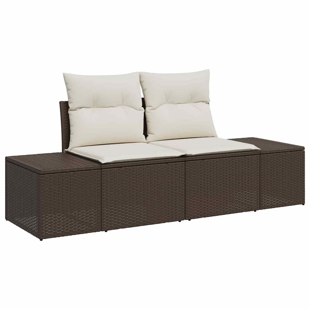 Havemøbelsofa med pude Brun 184 x 62 x 69 cm polyrattan