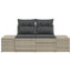 Havemøbelsofa med pude Grå 184 x 62 x 69 cm polyrattan