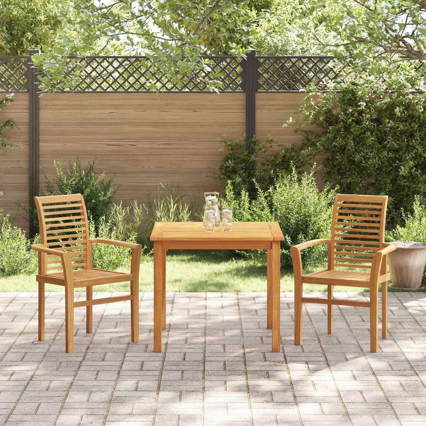 Spisestuestol 2 pcs Brun 62 x 55 x 94 cm Massiv Teaktræ