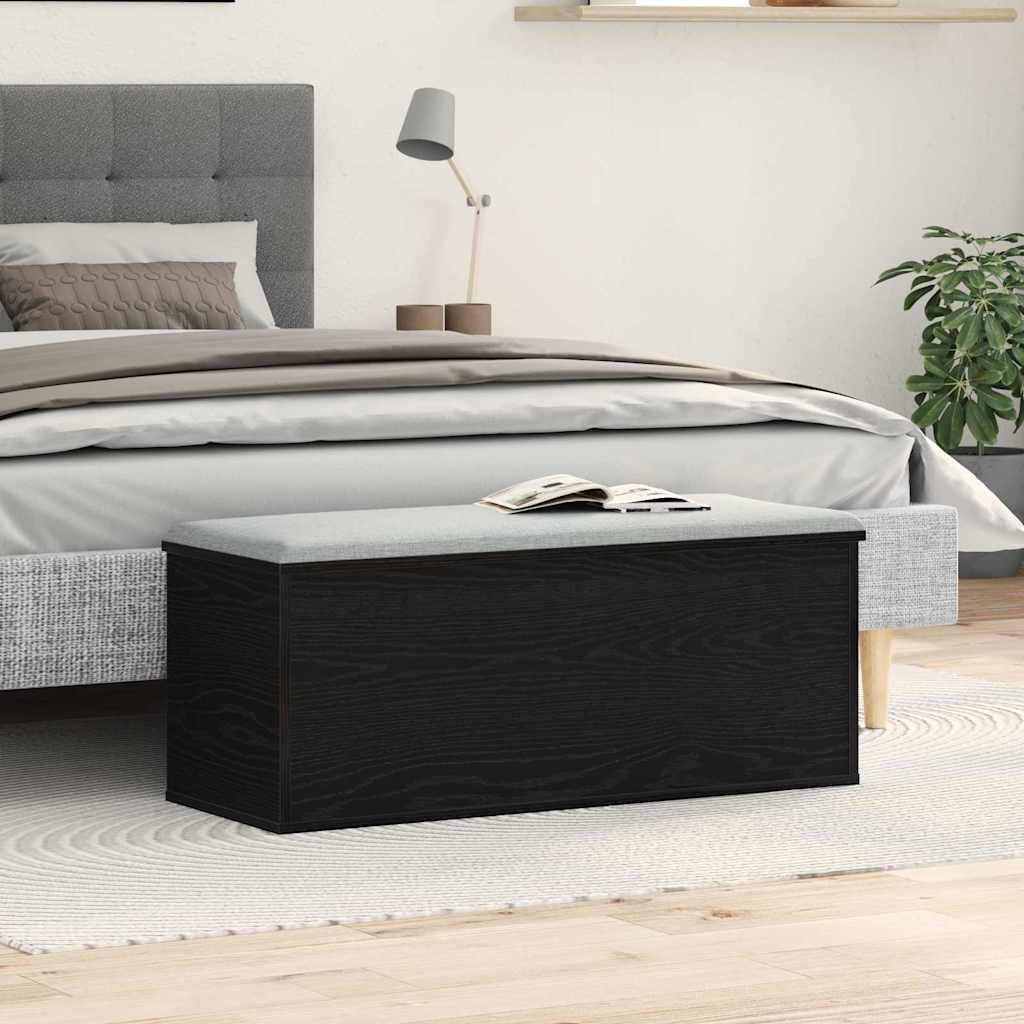 Opbevaringskasse Sort eg 102 x 35 x 35 cm Konstrueret træ