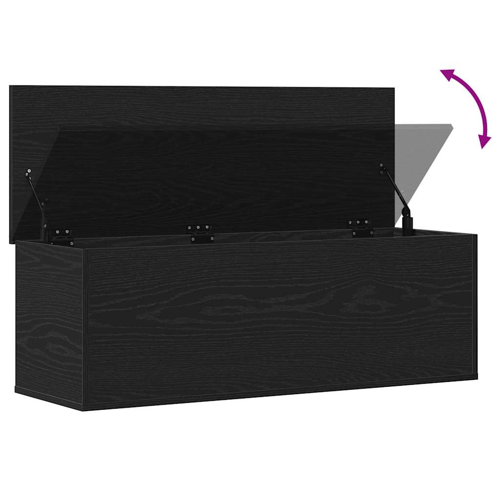 Opbevaringskasse Sort eg 102 x 35 x 35 cm Konstrueret træ