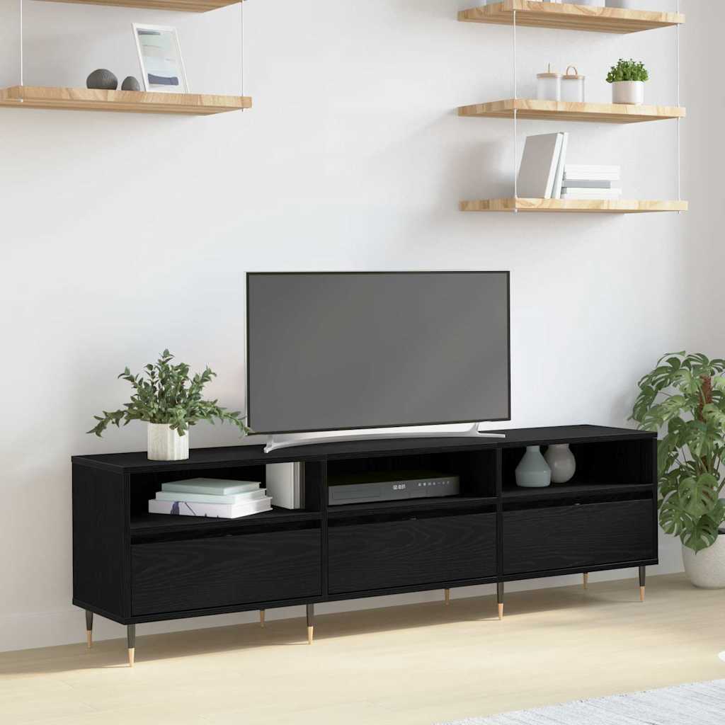 TV-skab Sort eg 150 x 30 x 45 cm Konstrueret træ