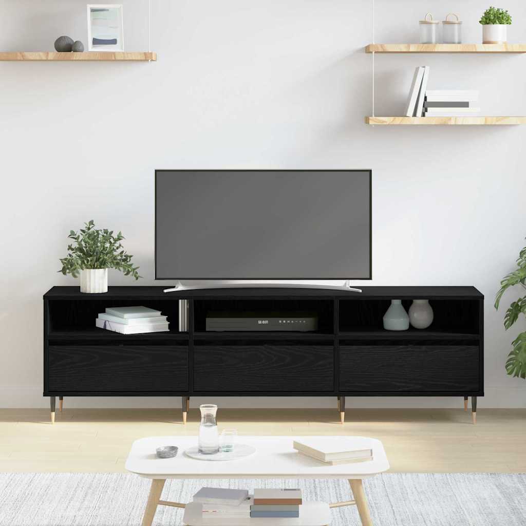 TV-skab Sort eg 150 x 30 x 45 cm Konstrueret træ