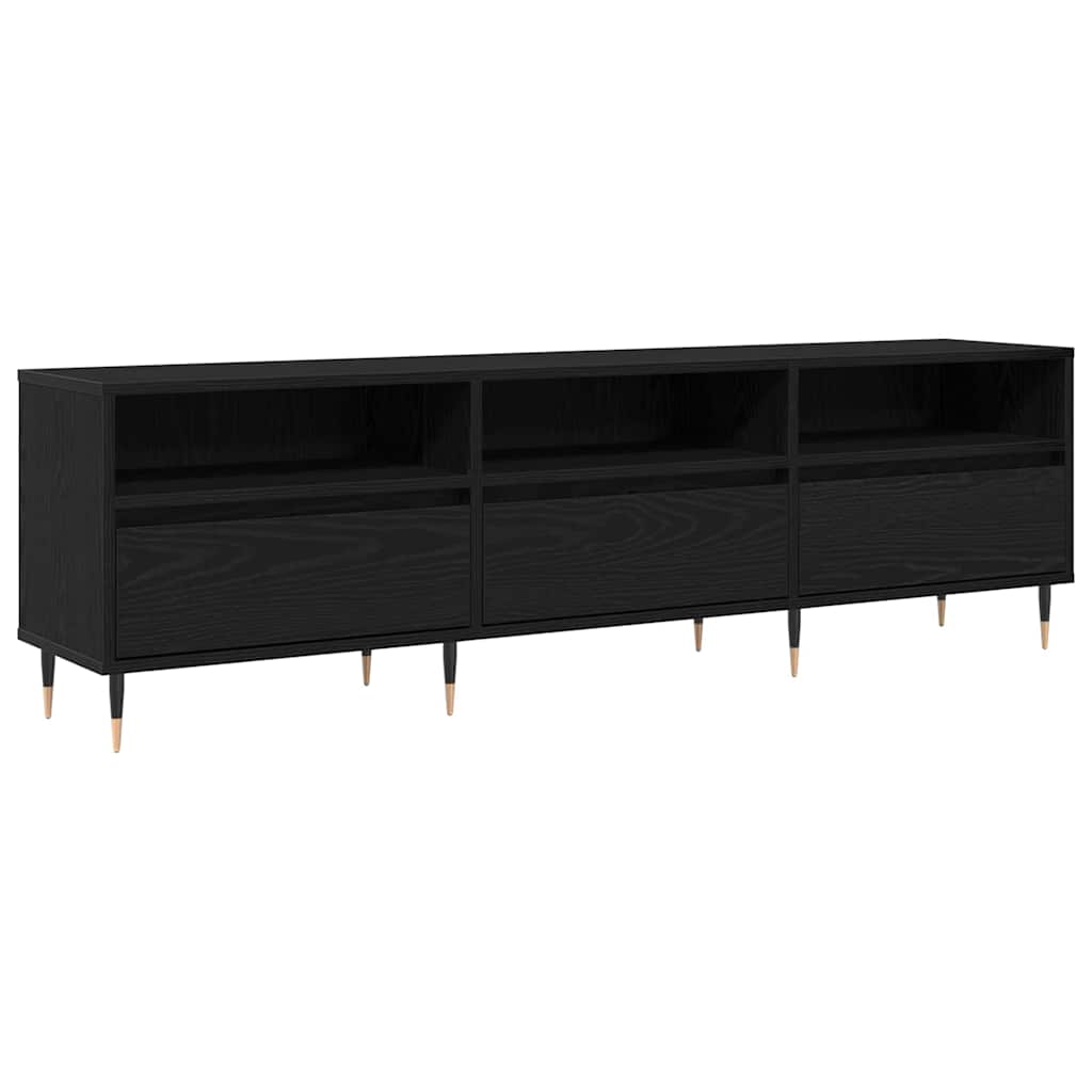 TV-skab Sort eg 150 x 30 x 45 cm Konstrueret træ