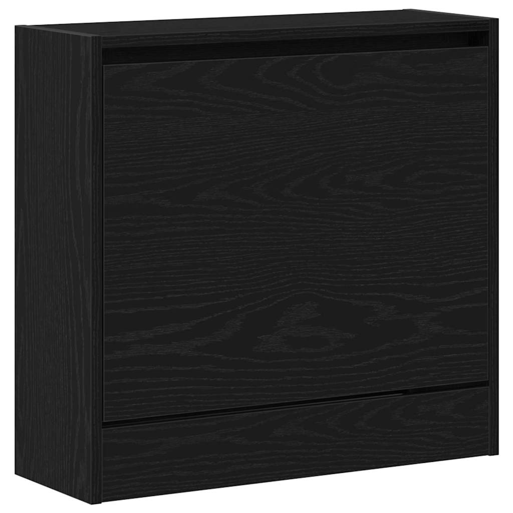 Sko skab med hylde Sort eg 60 x 21 x 57 cm Konstrueret træ