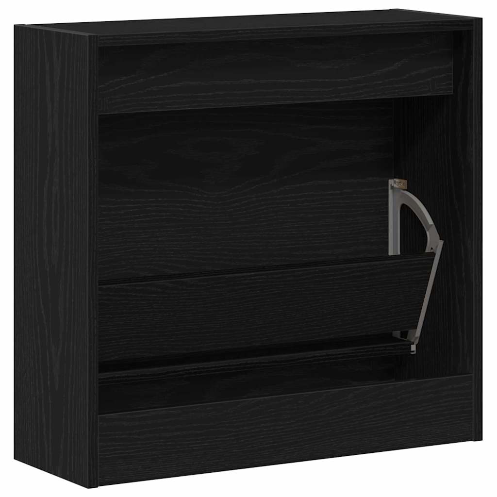 Sko skab med hylde Sort eg 60 x 21 x 57 cm Konstrueret træ